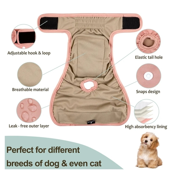 Grecle Washable Female Dog Diapers Large - Picture 4 of 16